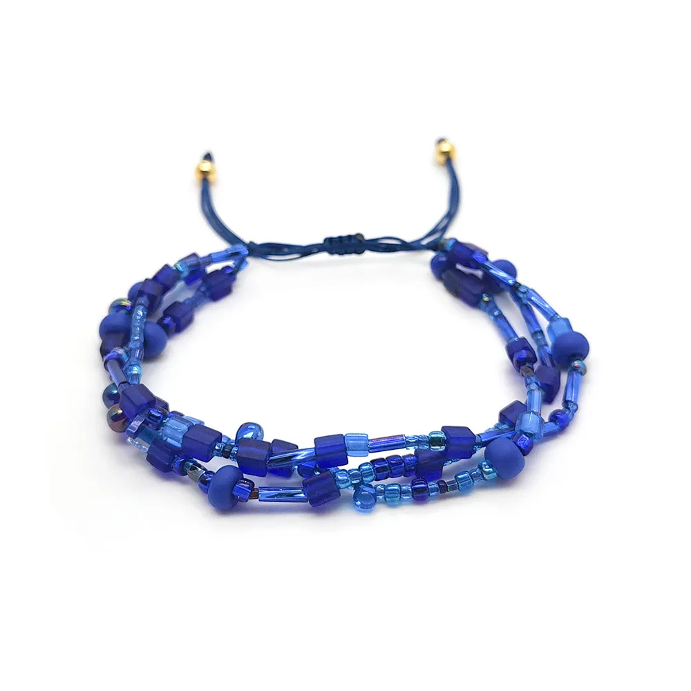 Bohemian Bead Bracelet In Blue